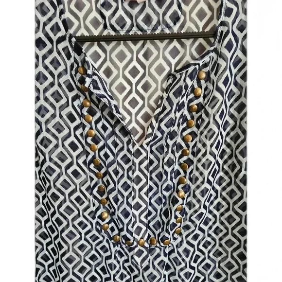 41 Hawthorne Blue Print Top - Picture 4 of 6